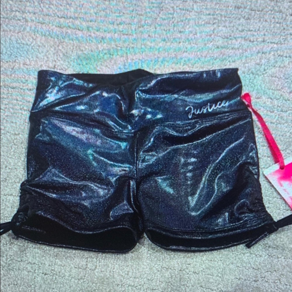 Justice Black Shimmer Women's Shorts